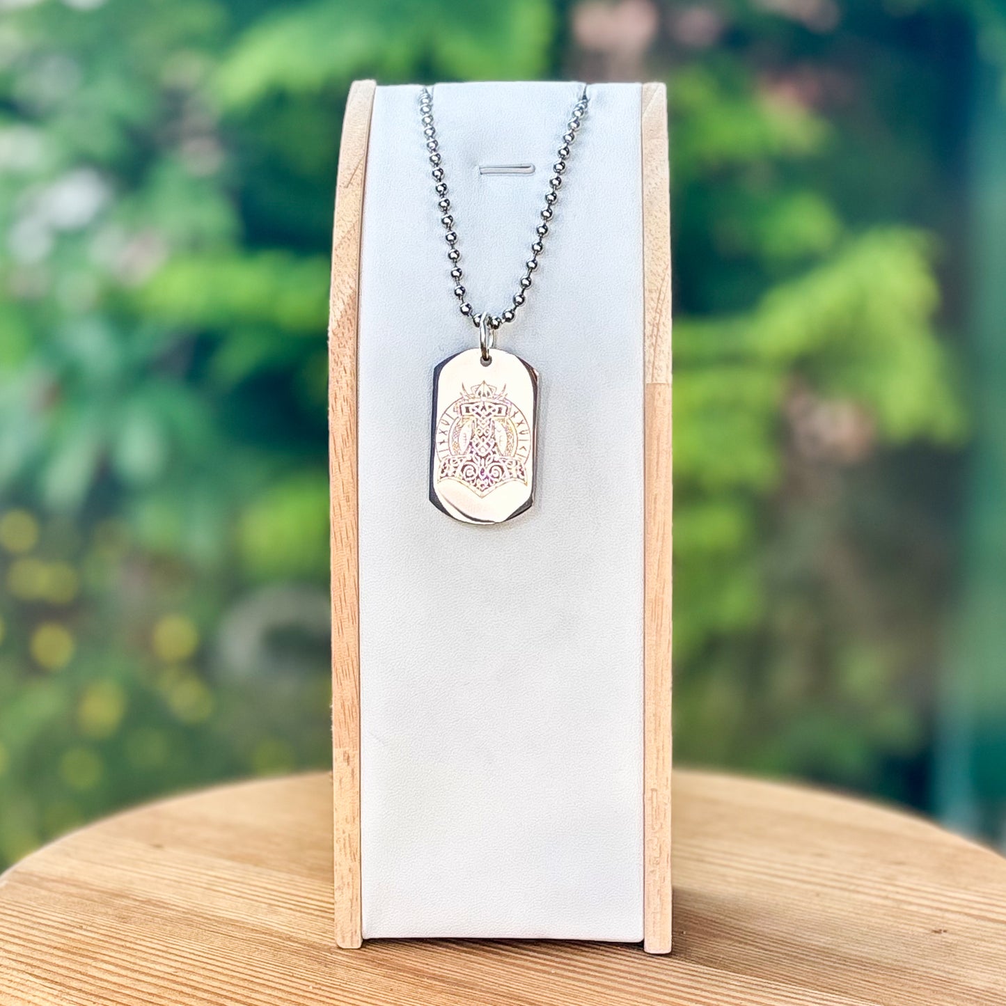 Thors magical hammer soldier tag necklace - Stainless steel