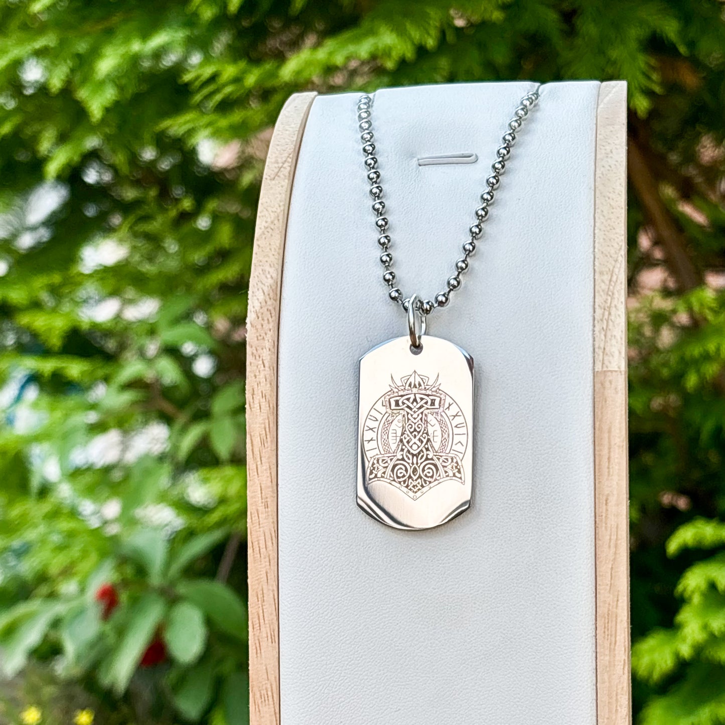 Thors magical hammer soldier tag necklace - Stainless steel