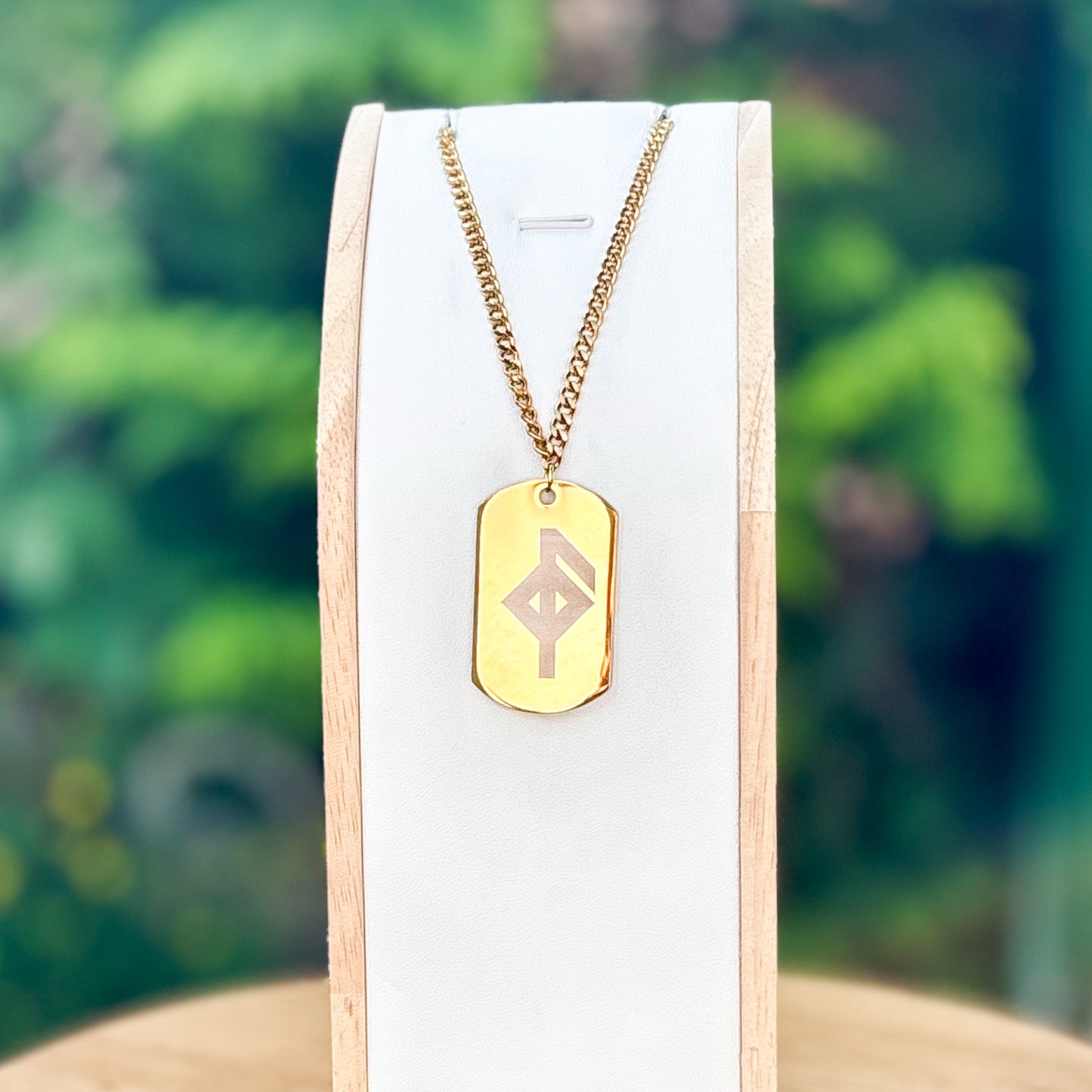 Single rune - health soldier tag necklace - Stainless steel