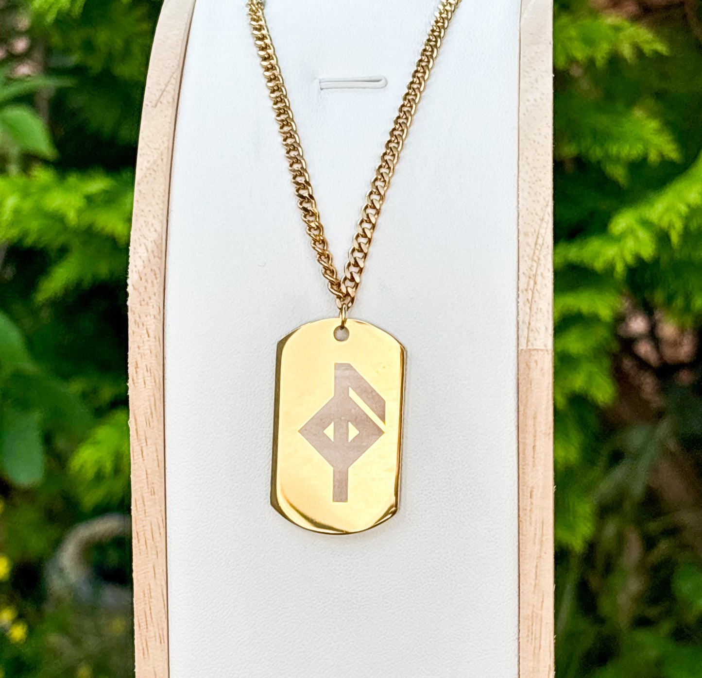 Single rune - health soldier tag necklace - Stainless steel