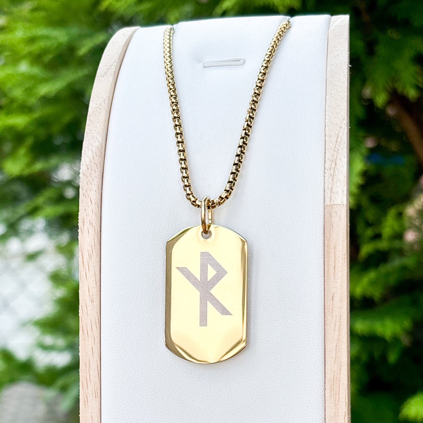 Single rune - safe travels soldier tag necklace - Stainless steel