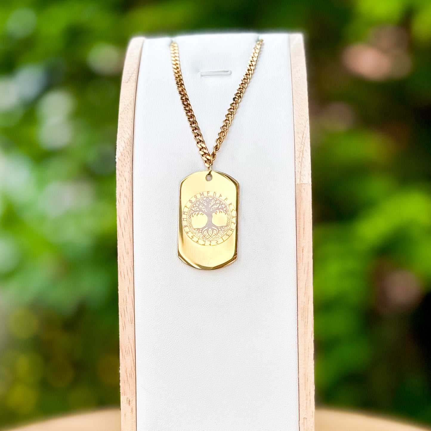 Yggdrasil - tree of life soldier tag necklace - Stainless steel
