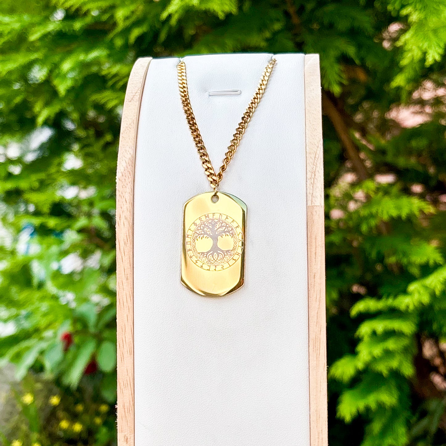 Yggdrasil - tree of life soldier tag necklace - Stainless steel