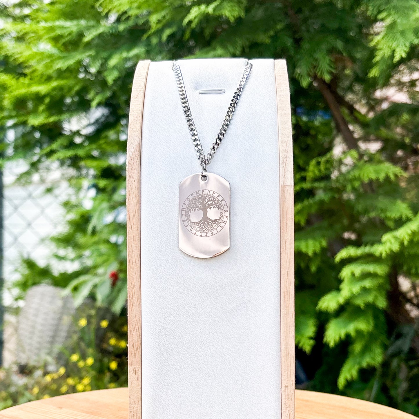 Yggdrasil - tree of life soldier tag necklace - Stainless steel