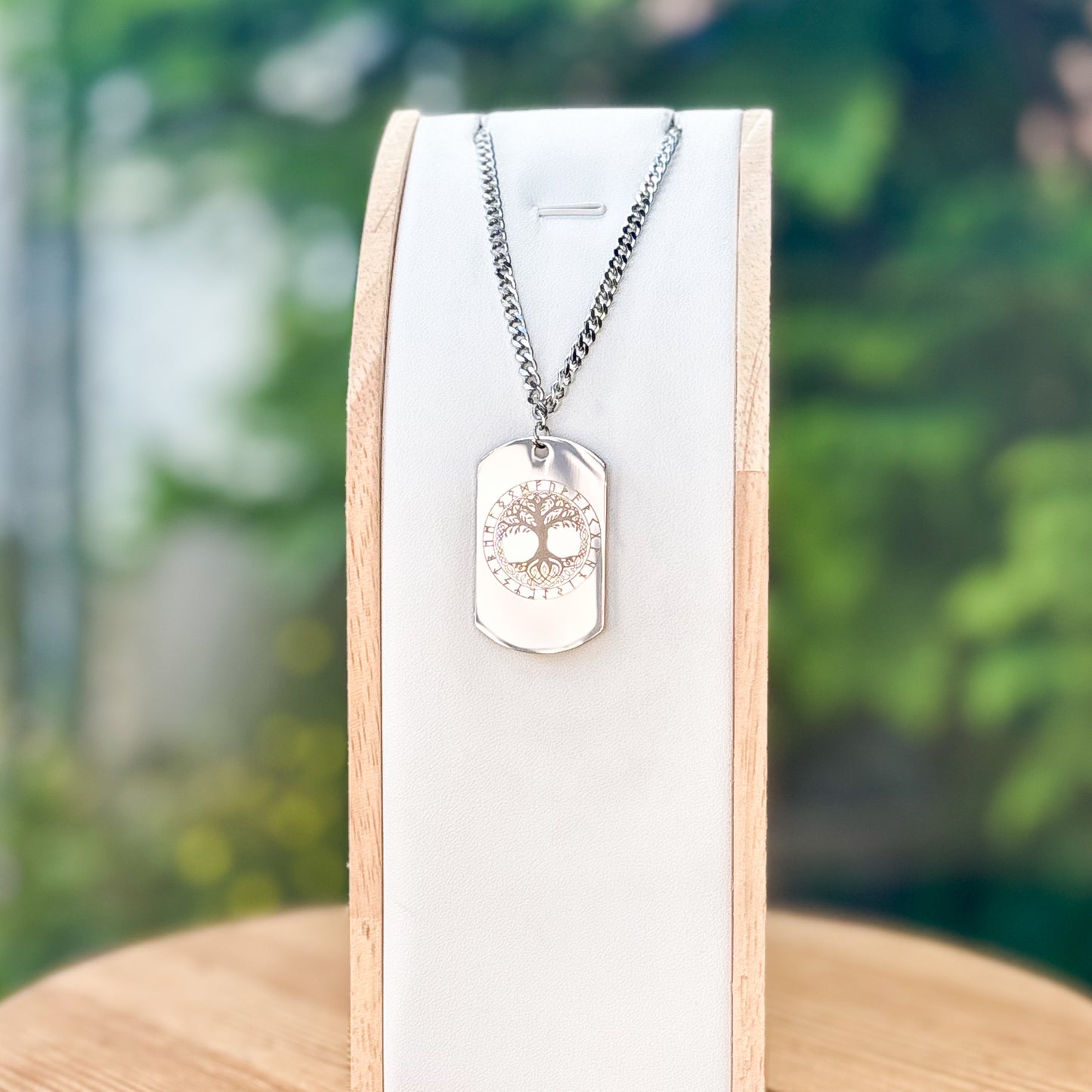 Yggdrasil - tree of life soldier tag necklace - Stainless steel
