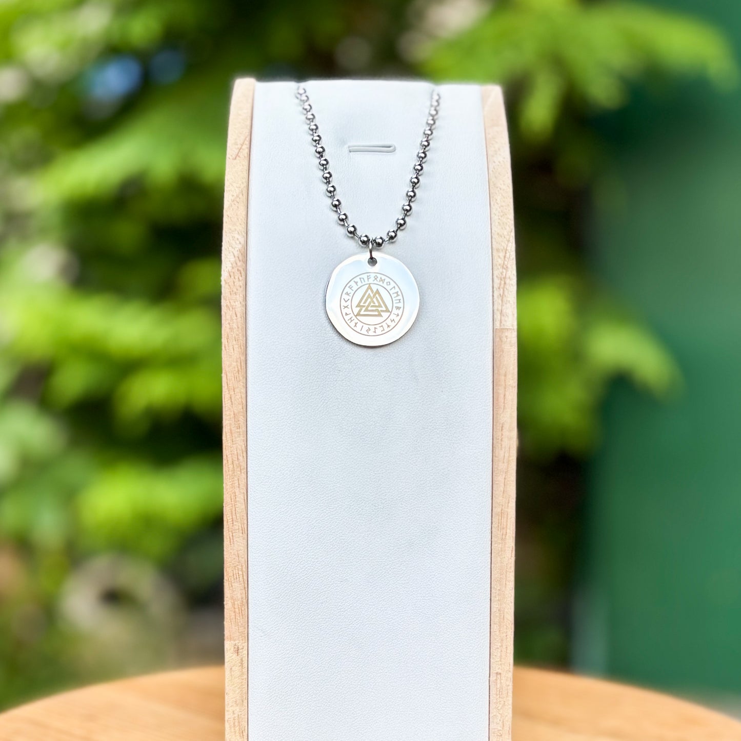 Valknut - slain warrior necklace large - Stainless steel