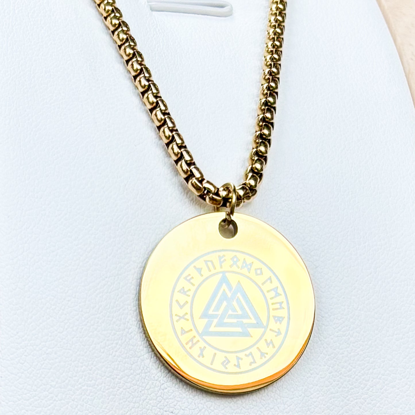 Valknut - slain warrior necklace large - Stainless steel