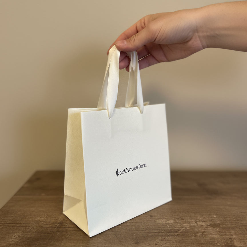 AHF cream textured gift bag- 15.5×14.5×7.5cm