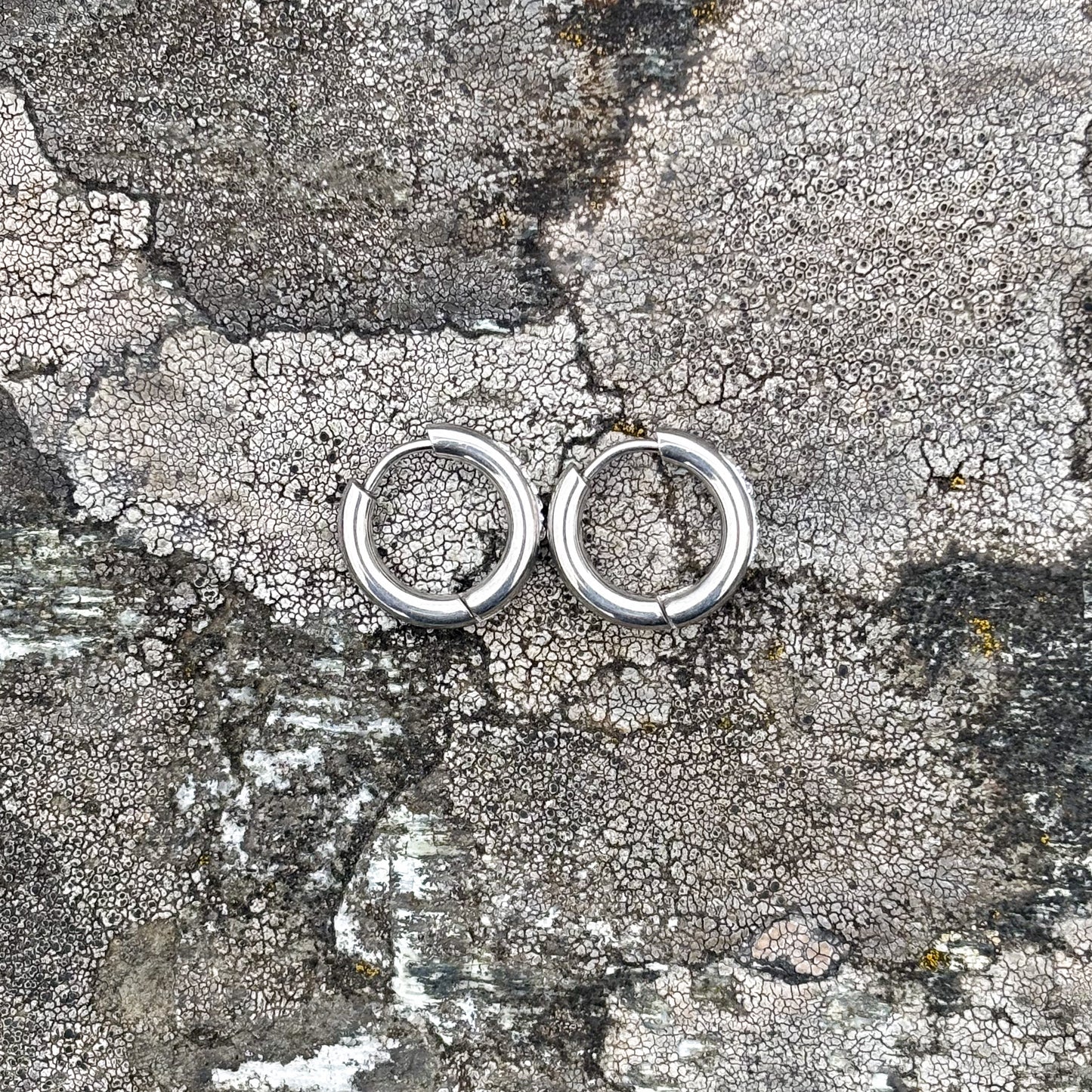 Zirconia stones Huggie Hoop Earrings-316L surgical-grade stainless steel