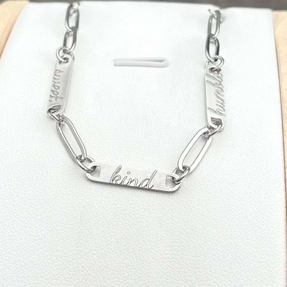 Lieve, vriendelijke en bescheiden paperclip ketting - Roestvrij staal Goud