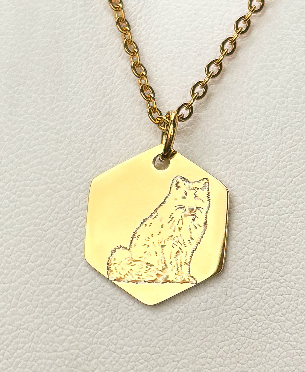 Arctic fox necklace - stainless steel