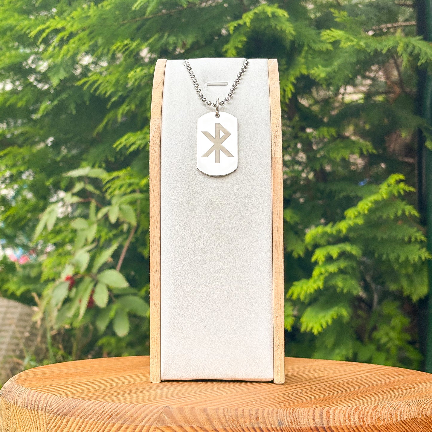 Single rune - love soldier tag necklace - Stainless steel