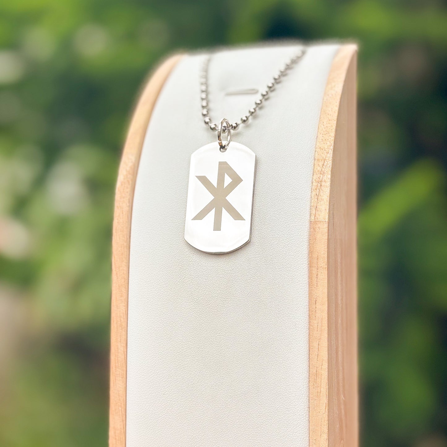 Single rune - love soldier tag necklace - Stainless steel