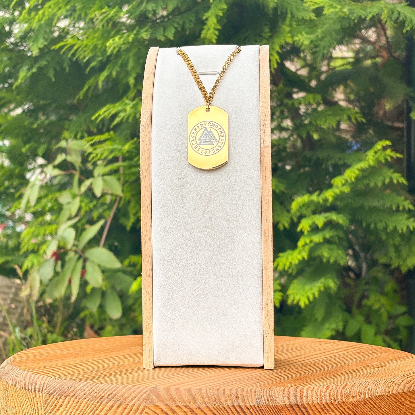 Valknut - slain warrior soldier tag necklace - Stainless steel