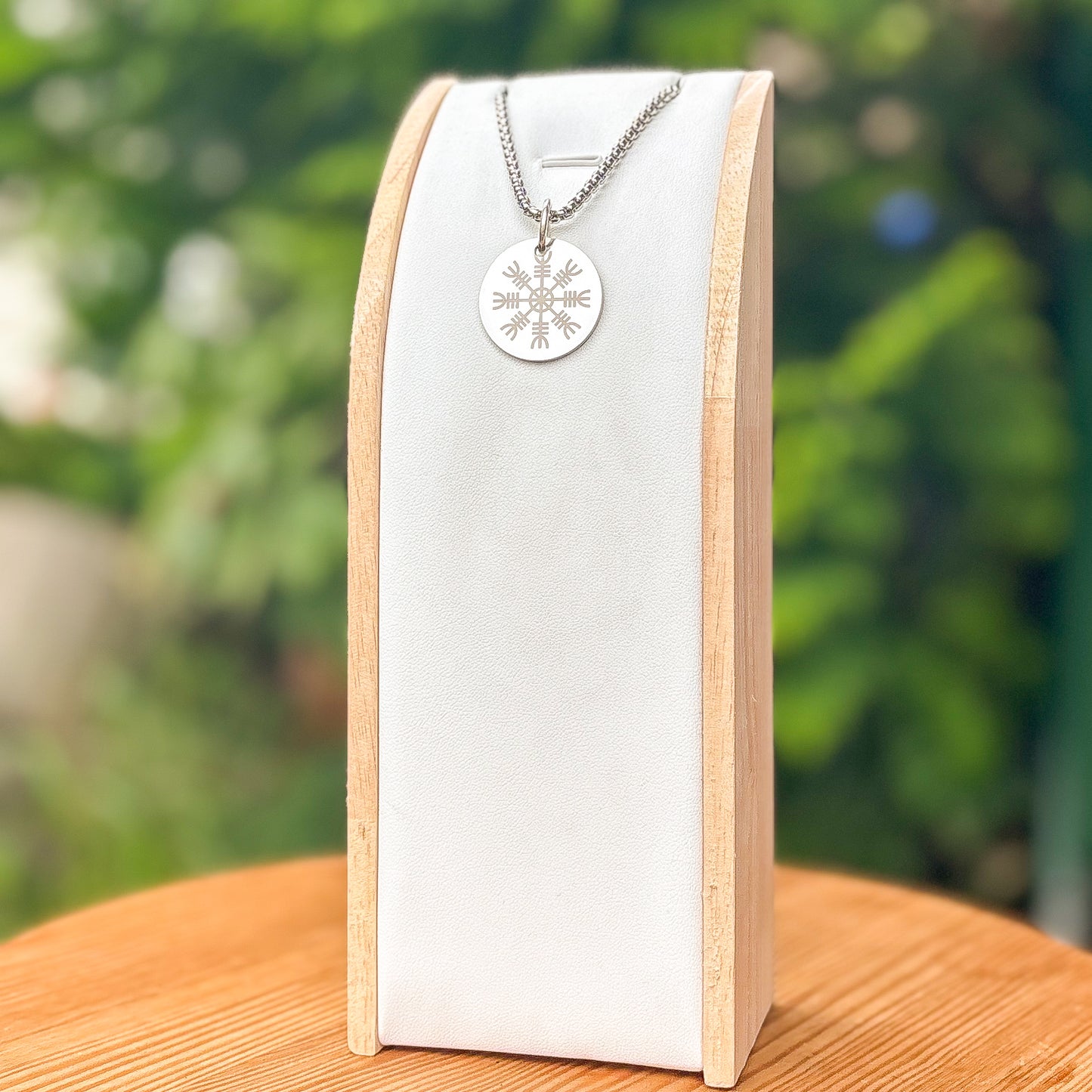 ÆGISHJÁLMR-The Helm of Awe necklace large - Stainless steel