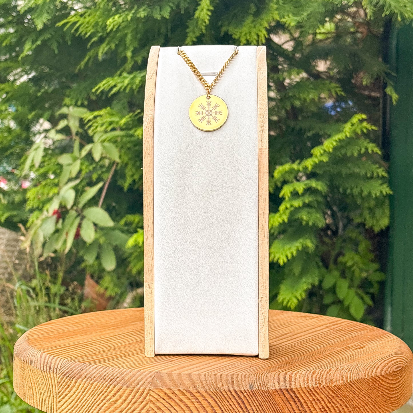 ÆGISHJÁLMR-The Helm of Awe necklace large - Stainless steel