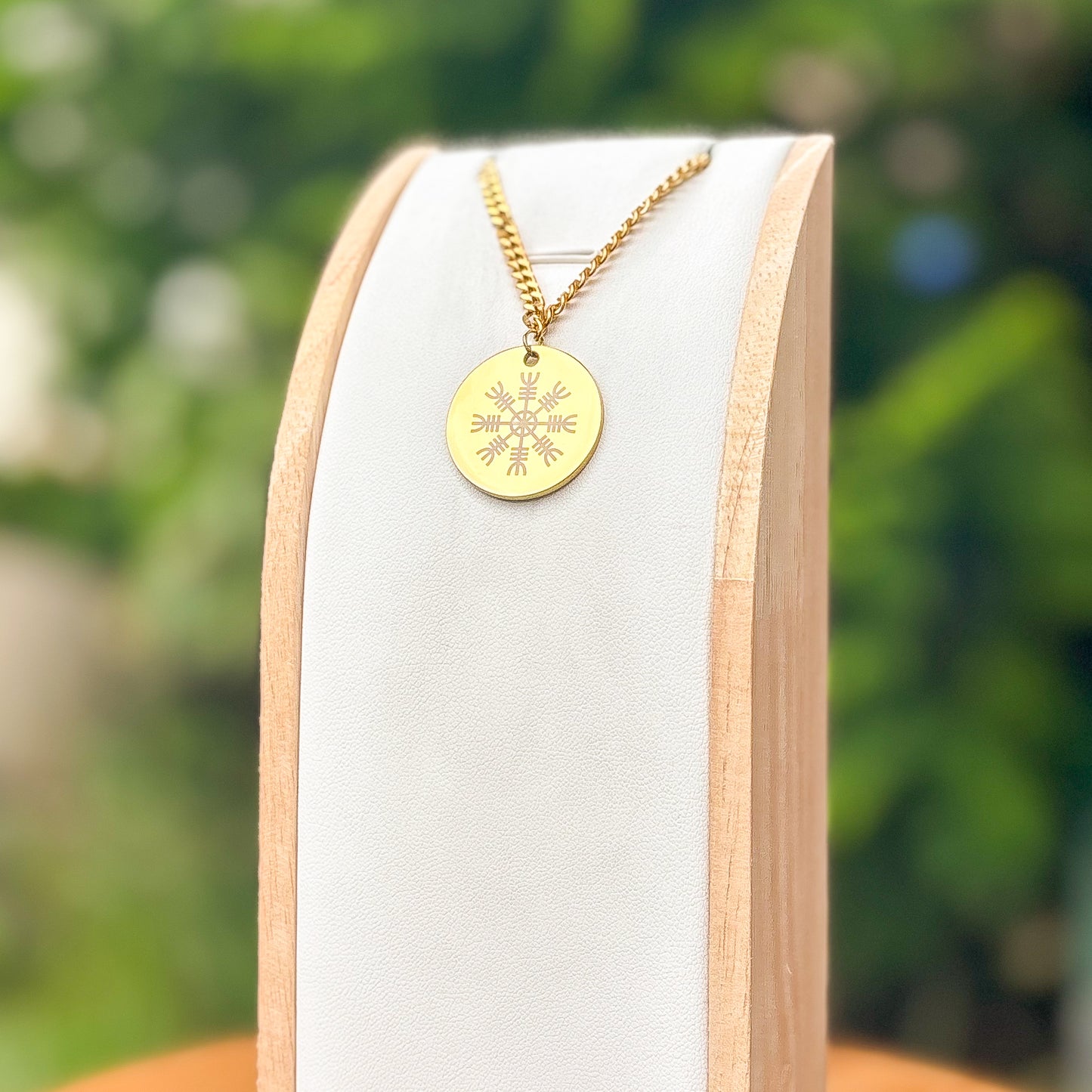 ÆGISHJÁLMR-The Helm of Awe necklace large - Stainless steel