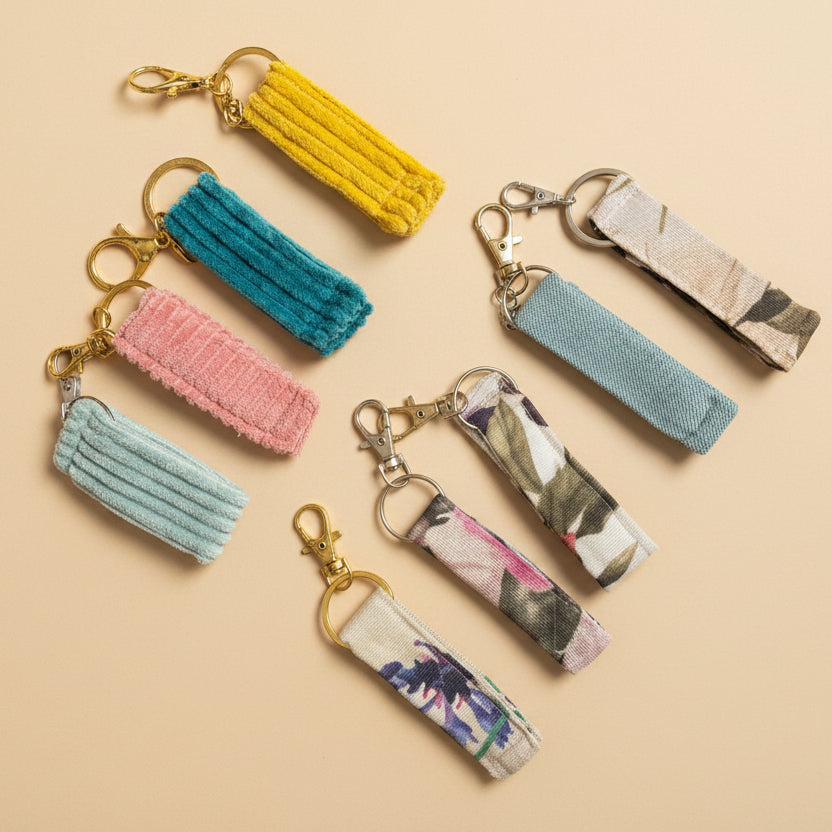 Textile keychain made by mum