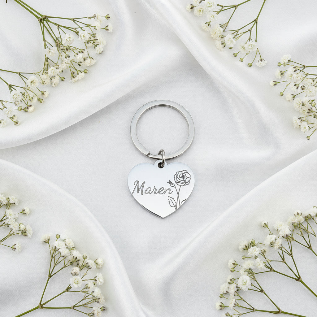 Personalized heart keychain- Stainless steel