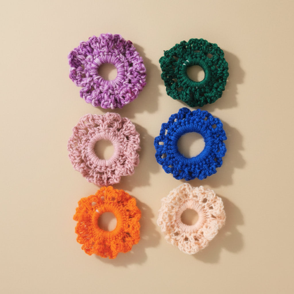 Scrunchie Crochet Child size Assorted colours