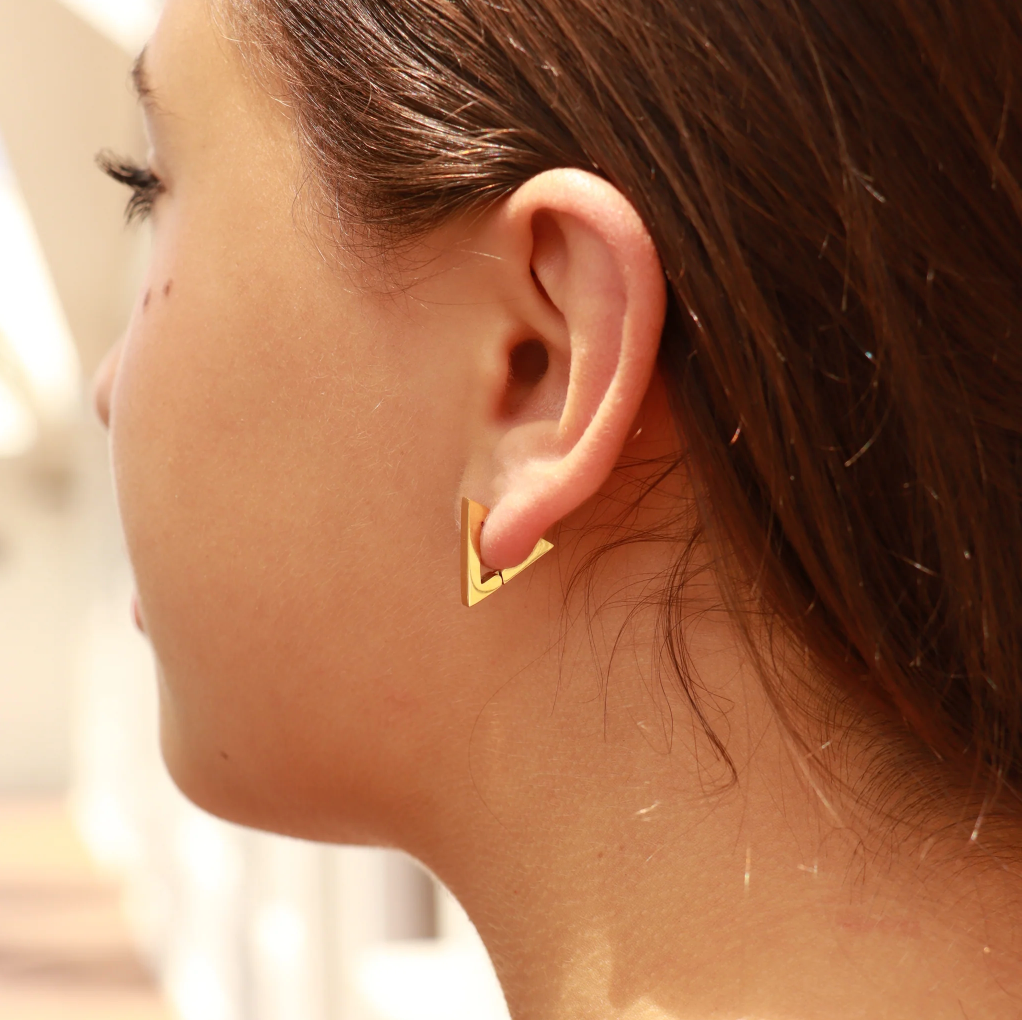 Triangle Huggie Earrings-316L surgical-grade stainless steel