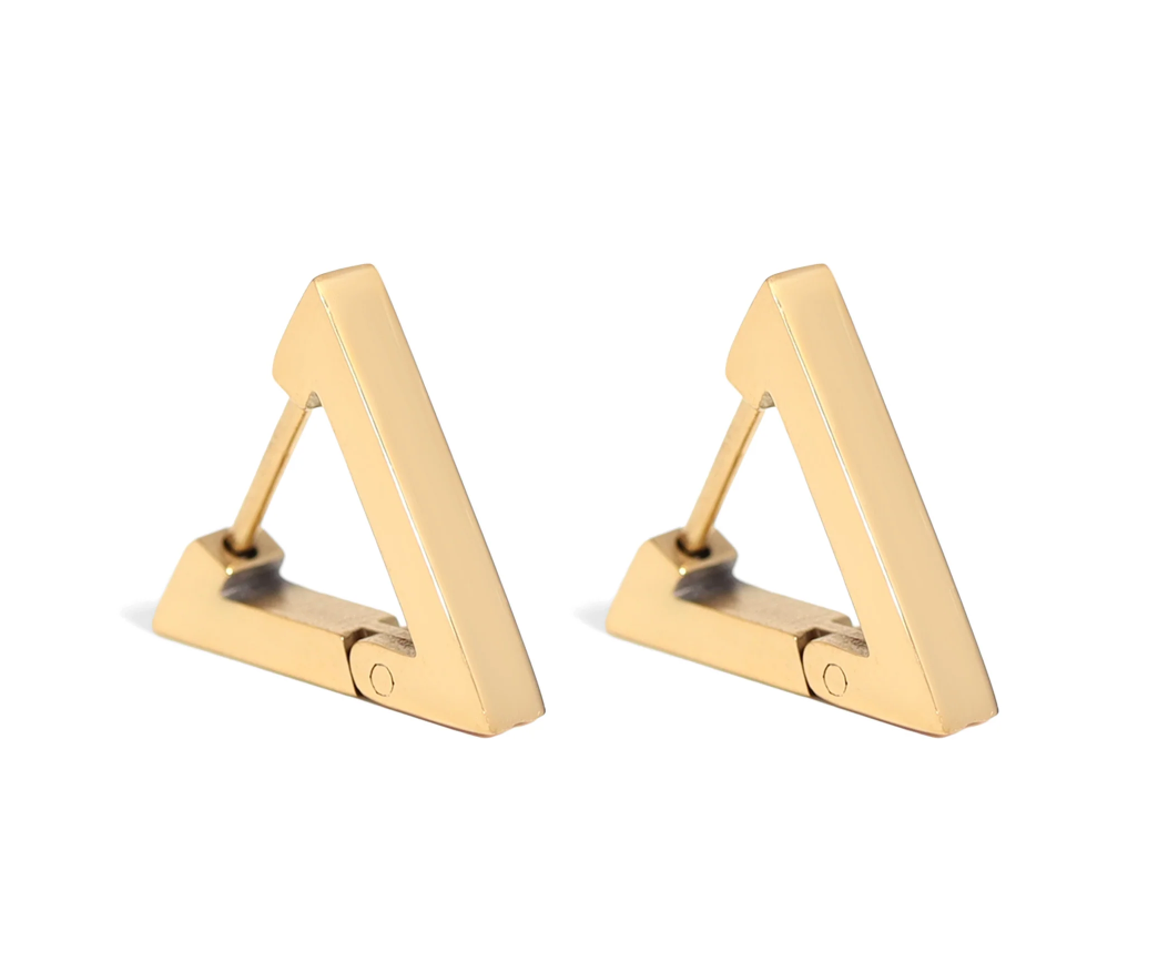 Triangle Huggie Earrings-316L surgical-grade stainless steel