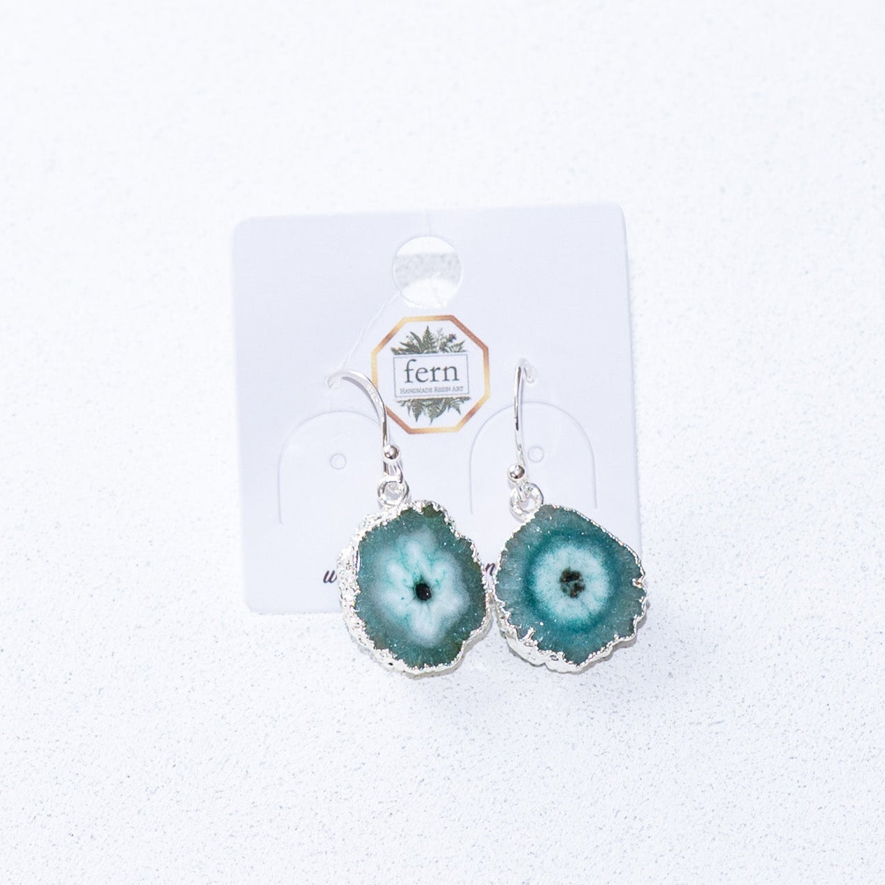 Solar quartz stone earrings 925 silver