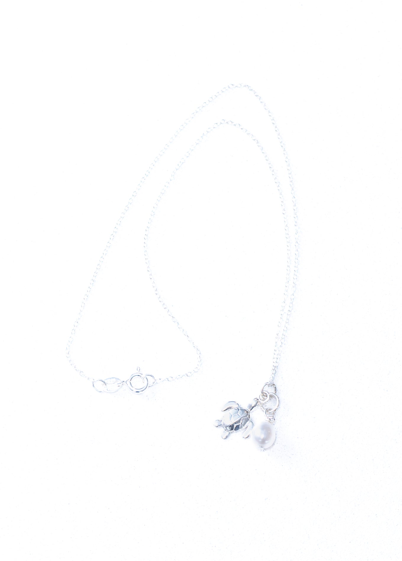 Zoetwaterparel druppel en schildpad bedel ketting