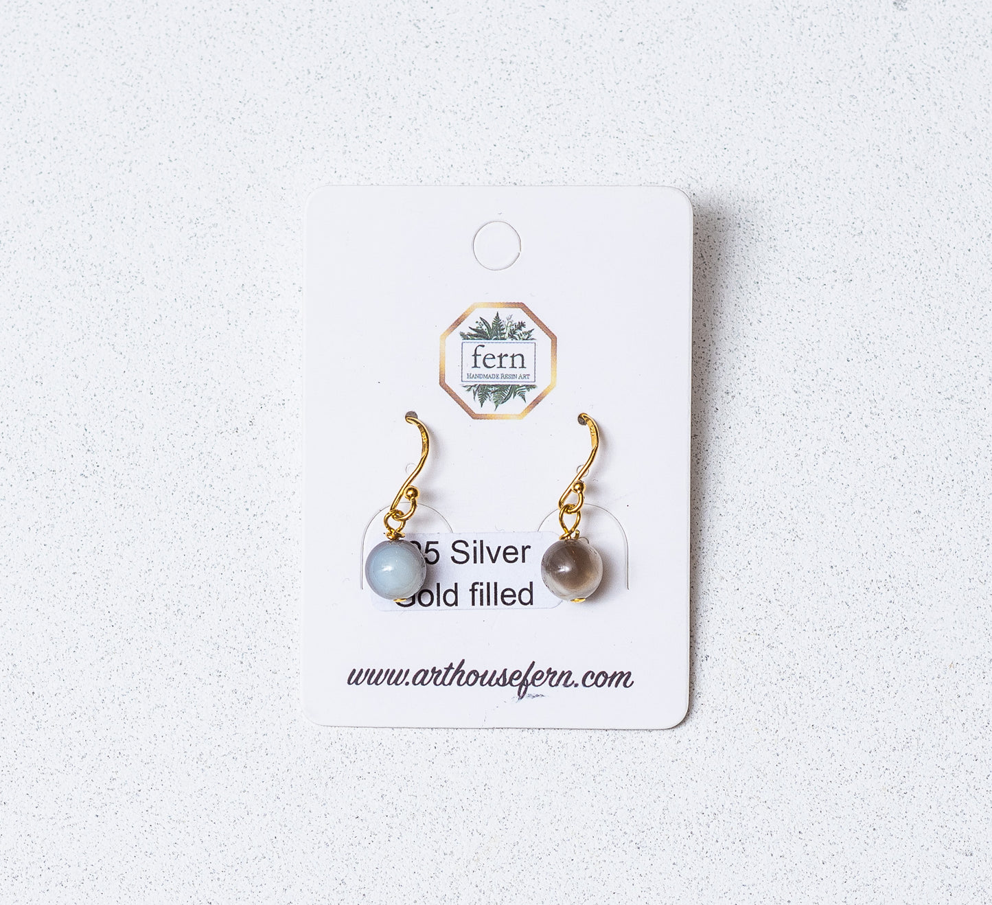 Agate stone beads on 925 silver earring wires