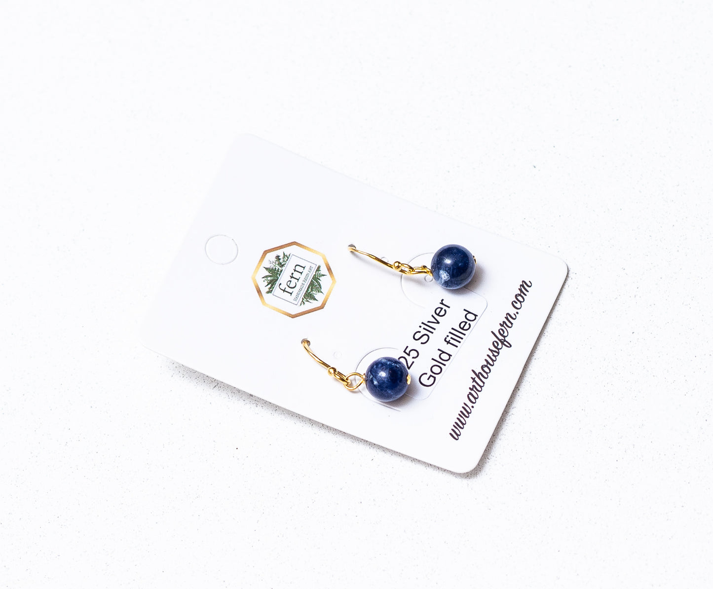 Sodalite stone beads on 925 silver earrings