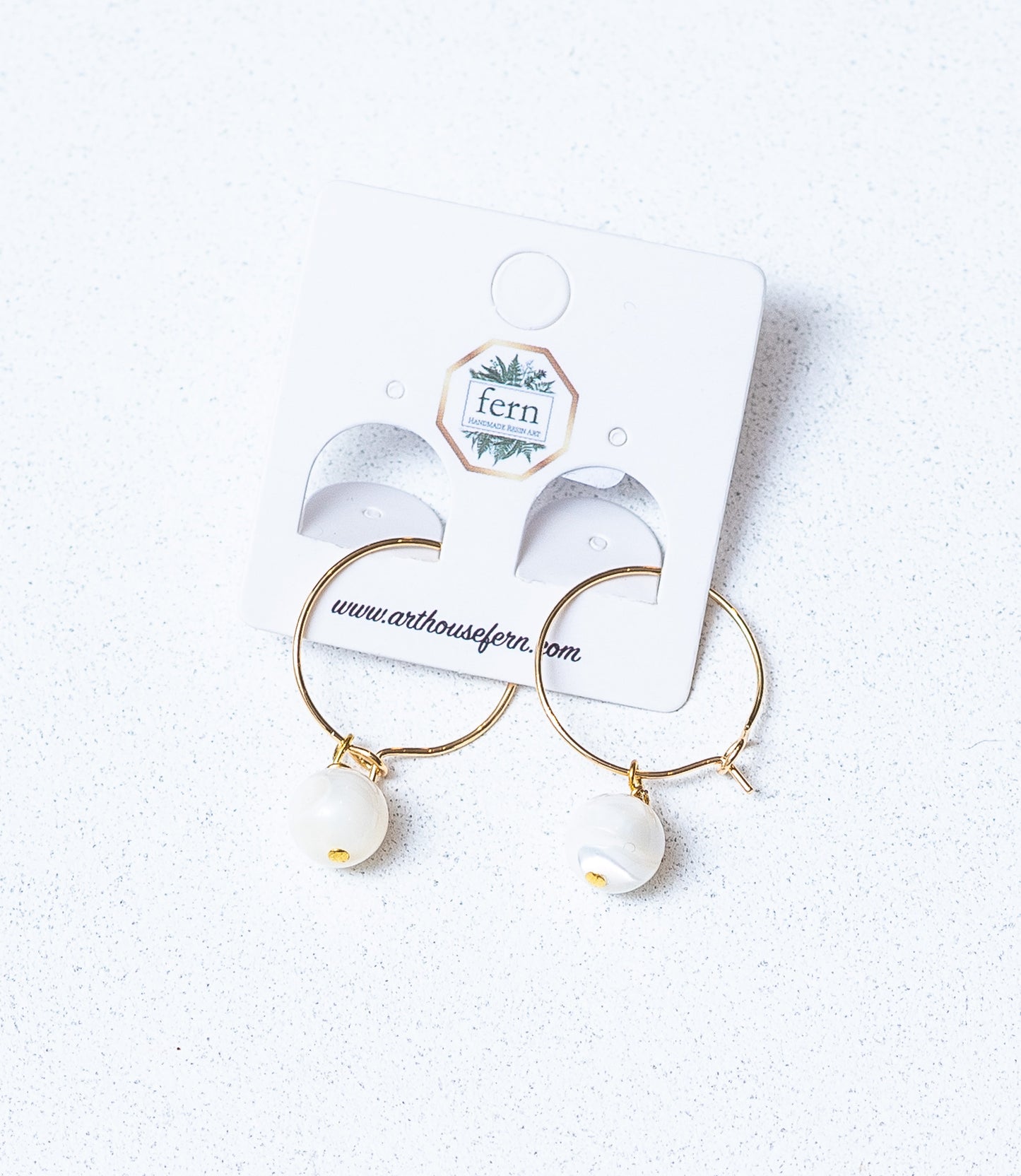 Mother of pearls stone beads on hoops