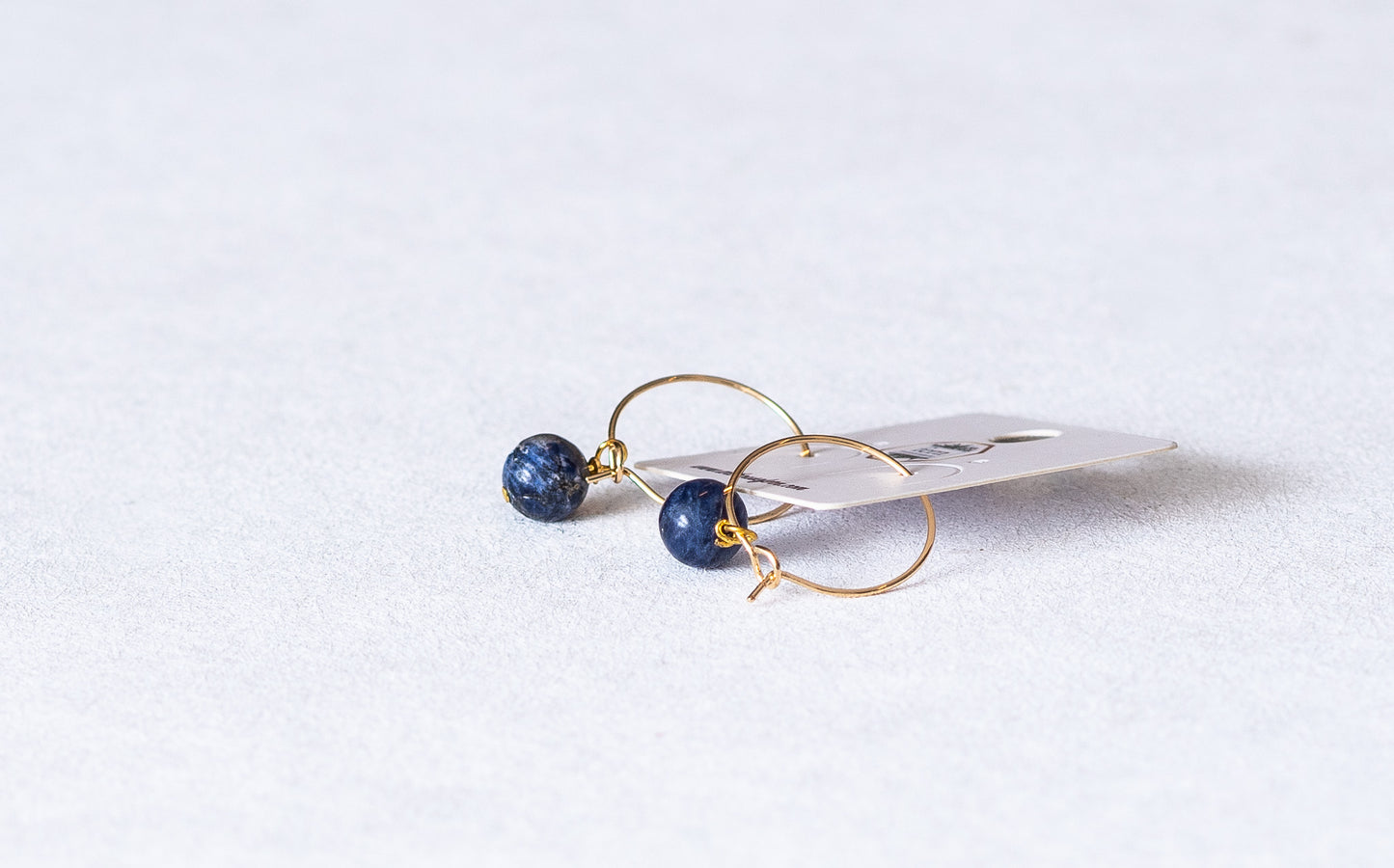 Sodalite stone beads on hoops