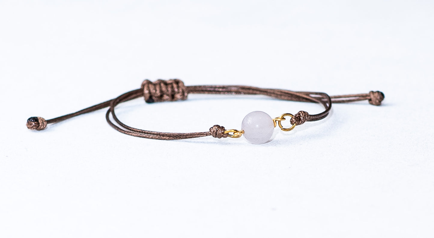 Rose quartz stone bead bracelet