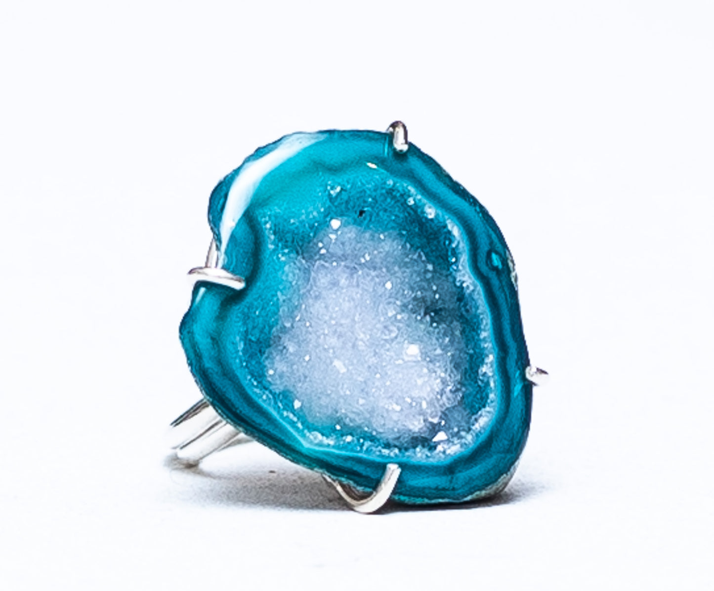 Agate stone silver ring