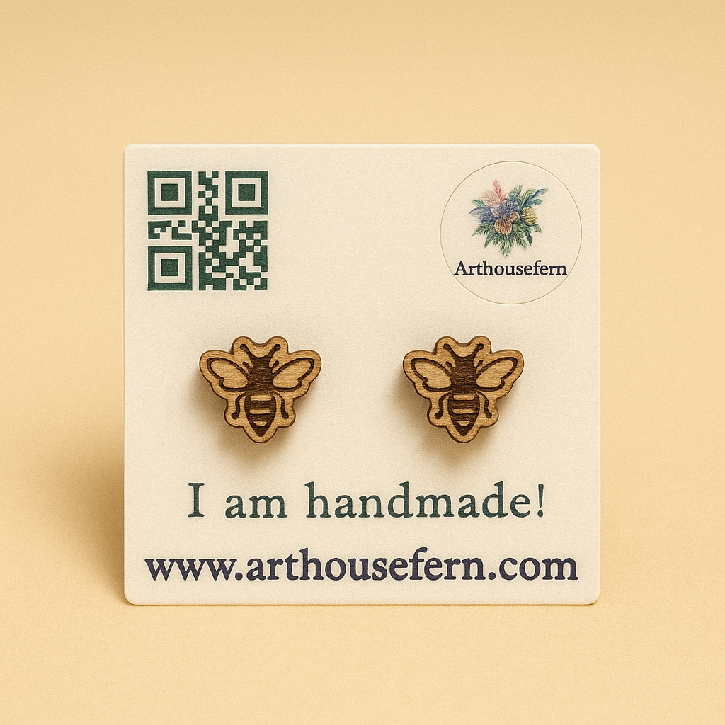 Bee mini studs 8x6mm 925 silver