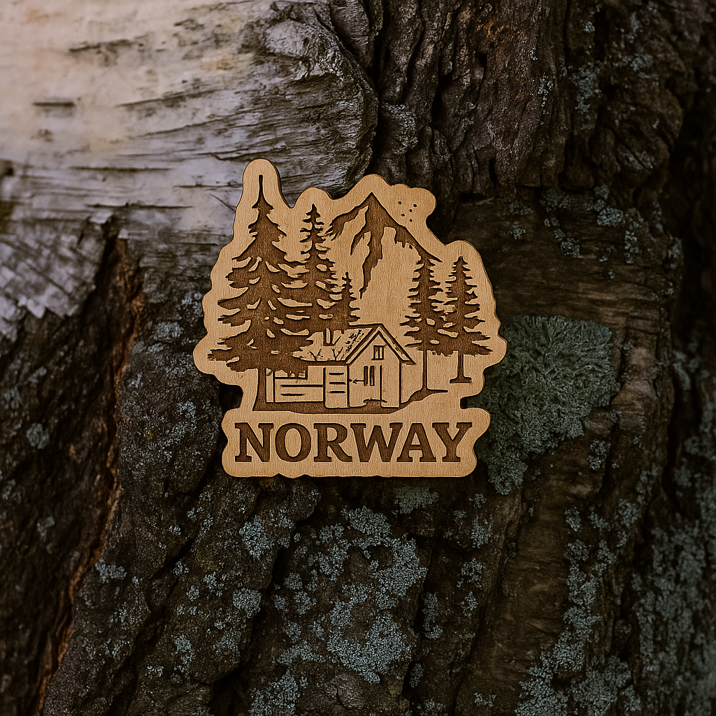 Cabin lover with Norway pin 25x25mm