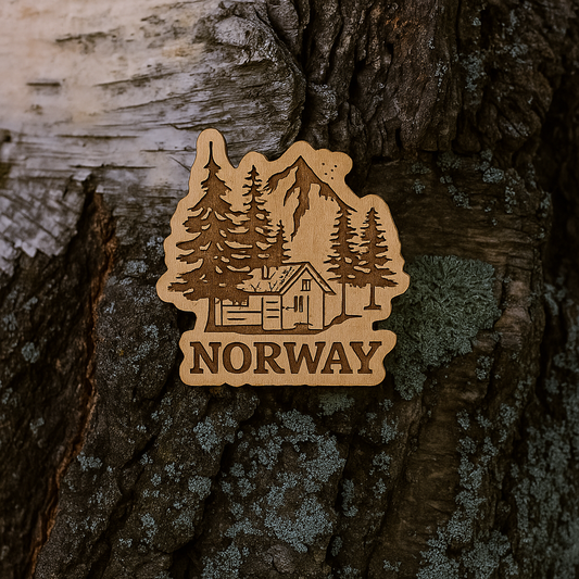 Cabin lover with Norway pin 25x25mm
