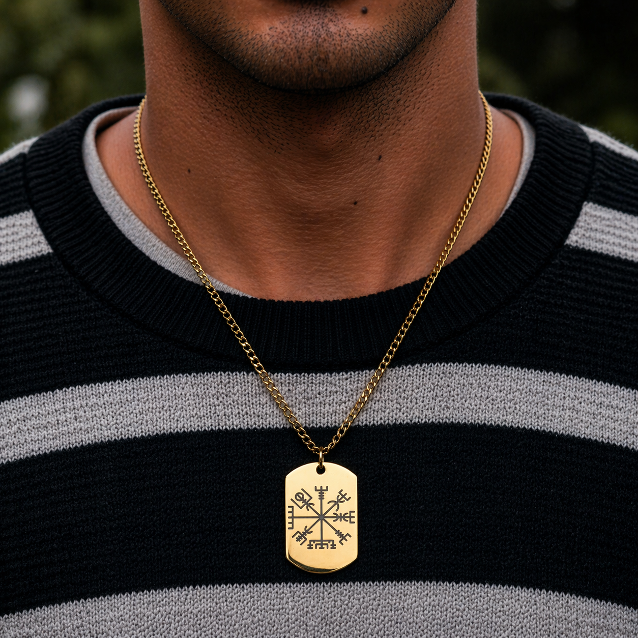 Vegvisir- Viking compass soldier tag necklace - Stainless steel