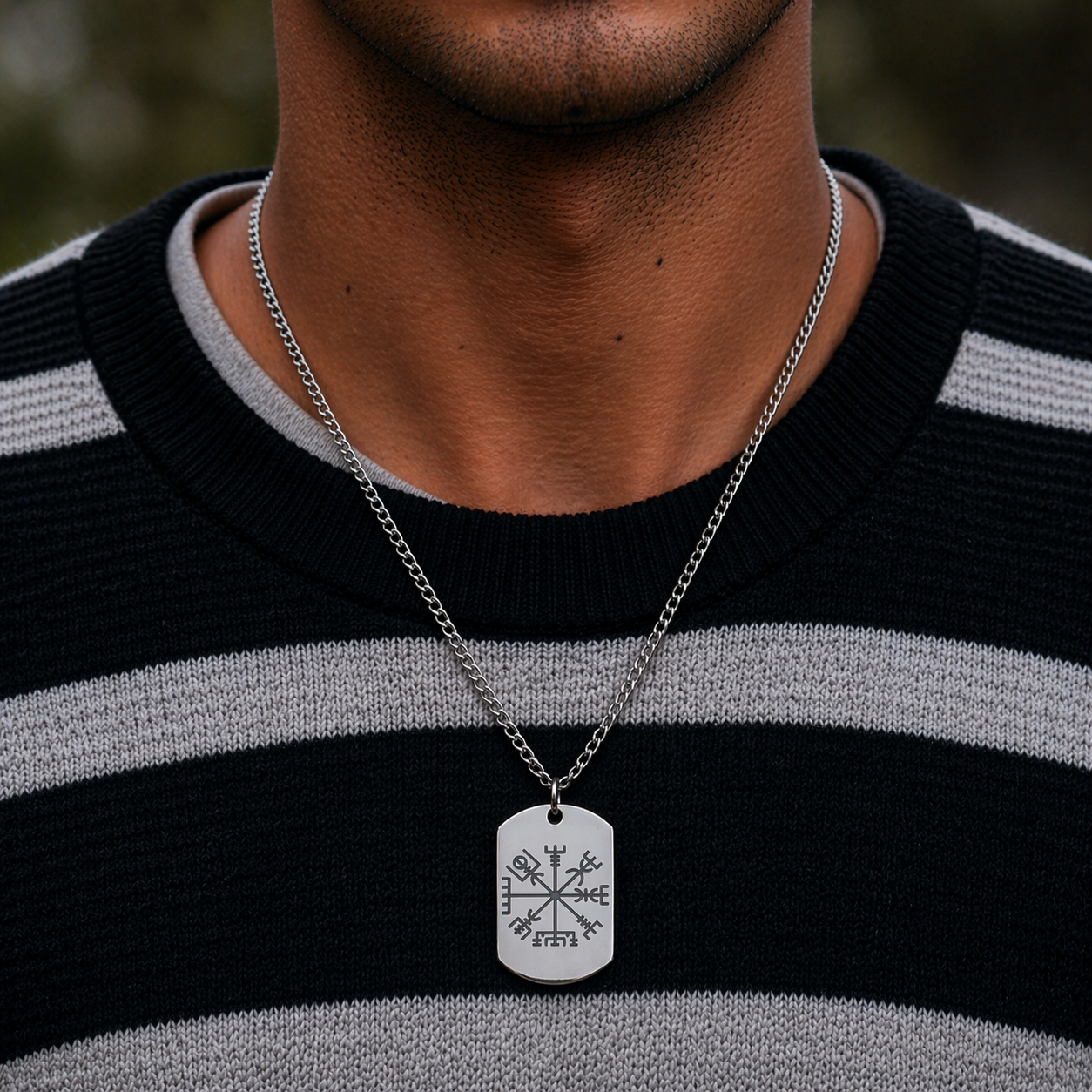 Vegvisir- Viking compass soldier tag necklace - Stainless steel