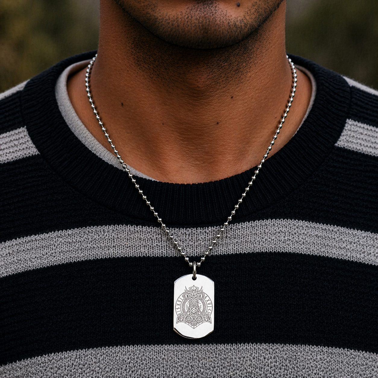 Thors magical hammer/Mjölnir soldier tag necklace - Stainless steel