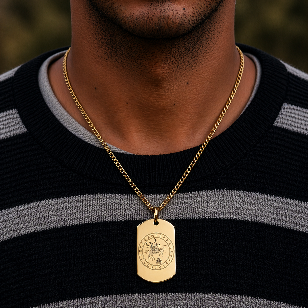 Sleipnir - 8 legged viking horse soldier tag necklace - Stainless steel