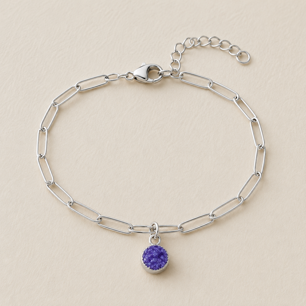 Süßwasserperle Minzpapierklammer Gold Edelstahl Armband