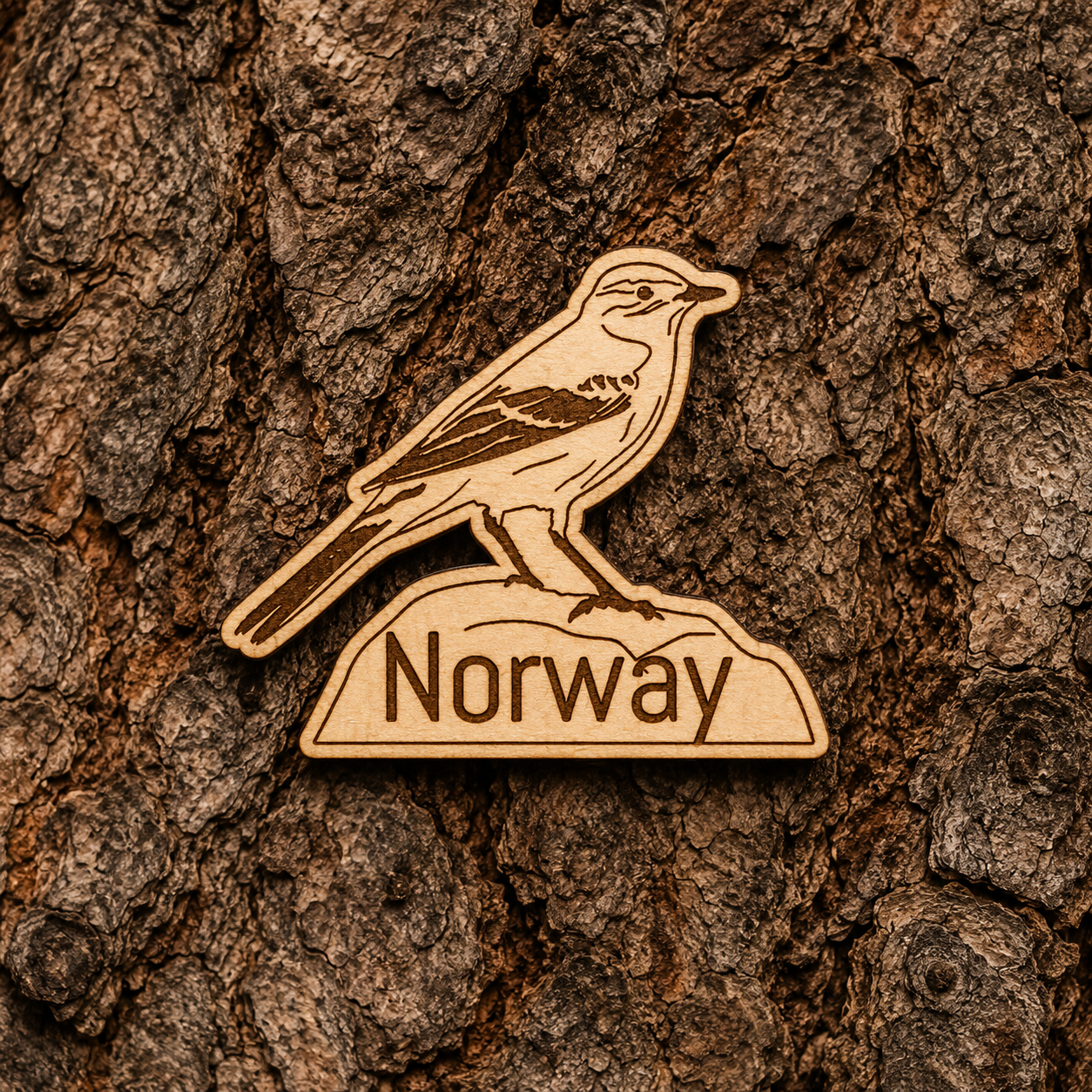 Yellow wagtail bird 33x26mm pin