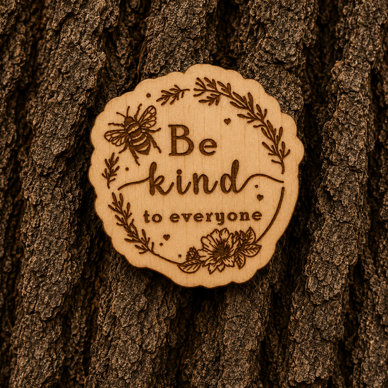 Be kind to everyone large 30x30mm pin