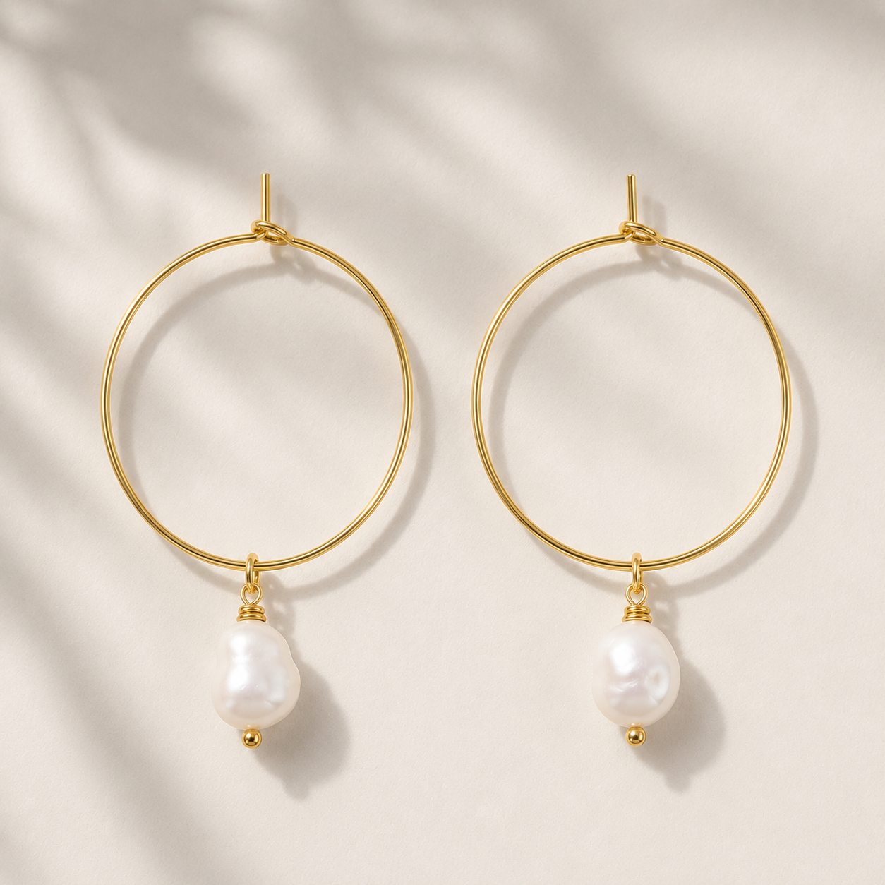 Fresh water pearl drops on SS hoops 25mm