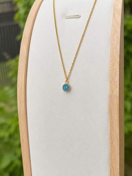 Agate druzy 8mm on a Gold Stainless steel chain assorted