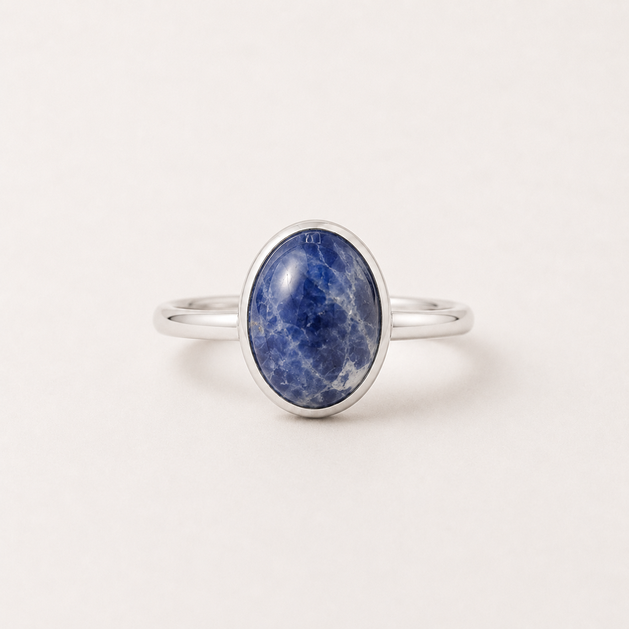 Stone bezel 14x10 925 Silver ring assorted