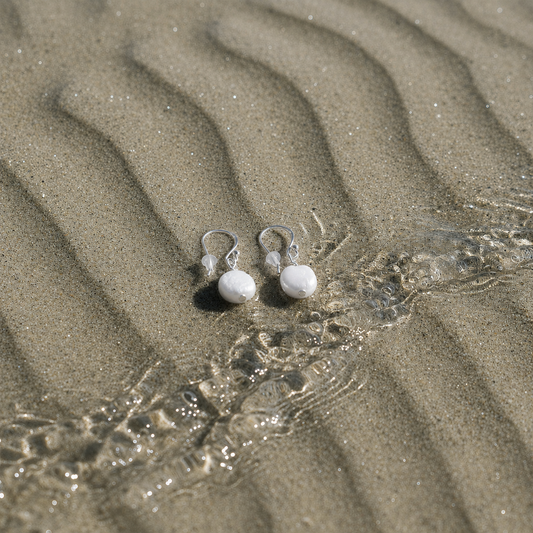 Fresh water pearl mint earrings 925 Silver