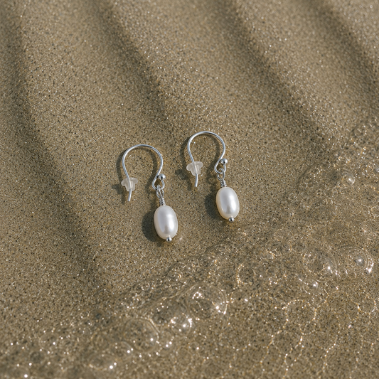 Fresh water pearl drop earrings 925 Silver