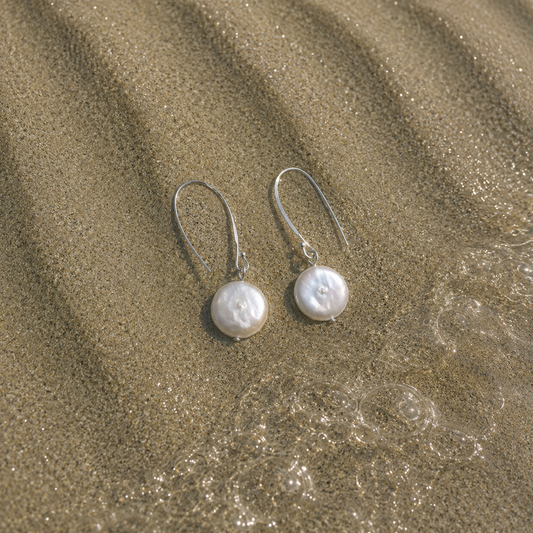 Fresh water pearls mint earrings 925 Silver french wires